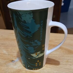 2014 Starbucks 18 Fl Oz Holiday Evergreen Tree Mug